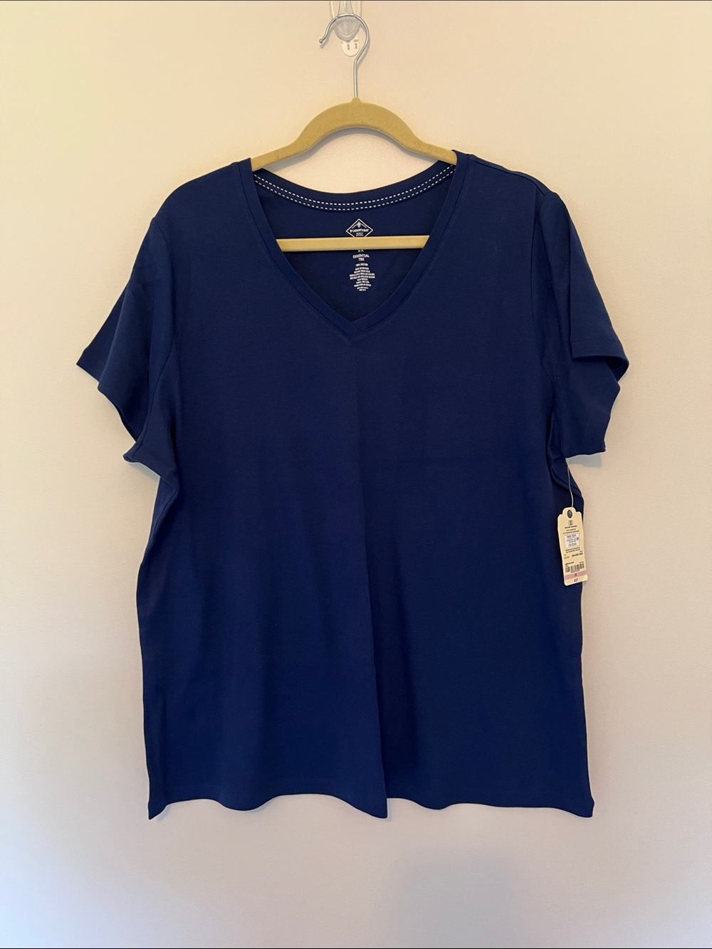 St. John's Bay Navy V-Neck Short Sleeve Top